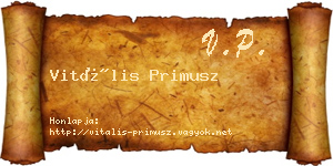 Vitális Primusz névjegykártya